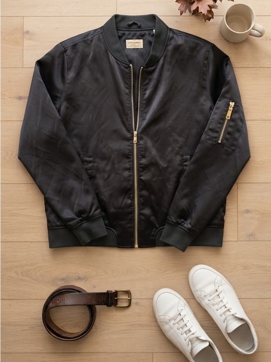 Ardene Jackets & Blazers - Ardene Black Bomber Jacket with Gold Zipper Y2K Indie Médium